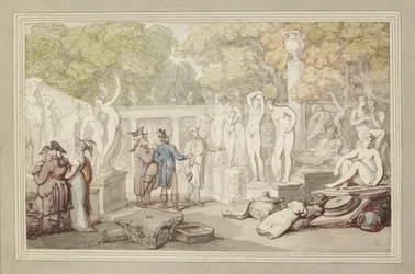 El patio de un estatuario, siglo XIX